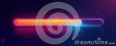 Animated loading bar with vibrant gradient, showing data transfer progress , upload, buffering Stock Photo