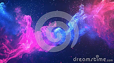 An animated neon rectangle border frame featuring glowing, abstract patterns. Stock Photo