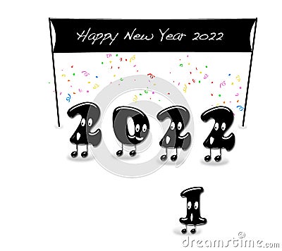 Animated numerals of 2022 year congratulating with new year Stock Photo