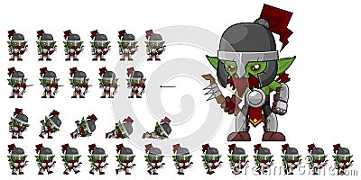 Animated Orc Character Sprites Vector Illustration