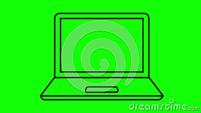 Animated Outlined Laptop, Computer Icon Stock Video - Video of computer,  flat: 192787867