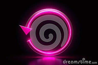 Animated Pink Arrow Circle Shape on a Dynamic Black Background A HighImpact Visual Element for Engaging Digital Stock Photo