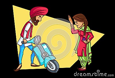 Animated Punjabi Couple Illustration Stock Footage - Video of indian, animation: 156651122 Animated Punjabi Couple Illustration Stock Footage - Video of indian, animation: 156651122
