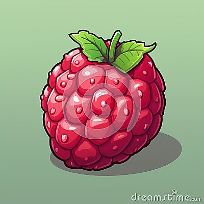 Animated Raspberry Pixel Art: 8-bit Style Game Item Cartoon Illustration