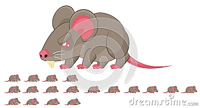 Animated Rat Character Sprites Vector Illustration