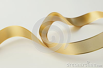 animated ribbon of gold, curling and twisting in an infinite loop, creating a sense of elegant flow Stock Photo