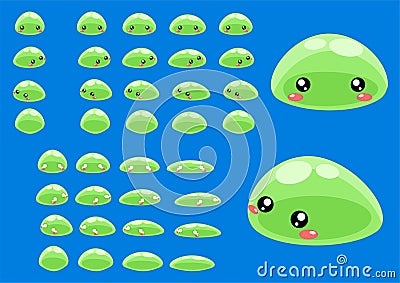 Animated Slime Character Sprites Vector Illustration