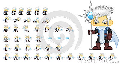 Animated Ice Mage Character Sprites Vector Illustration