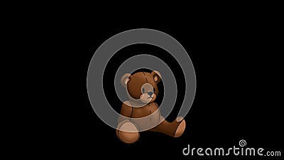 Animated Teddy Bear on Alpha Stock Footage - Video of animal, cartoon:  74228084