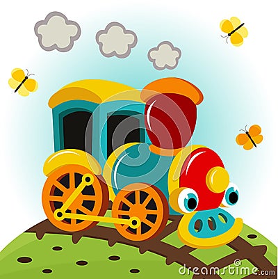 Animated train Vector Illustration