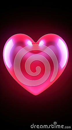 animated valentines day holograms red heart Stock Photo