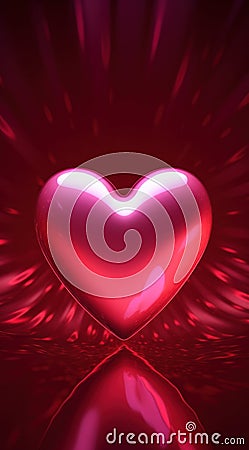 animated valentines day holograms red heart Stock Photo