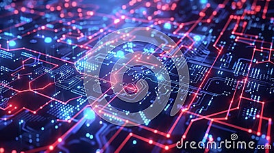 An animated video with a voiceover explaining the basics of blockchain and how it can benefit digital content creators Stock Photo