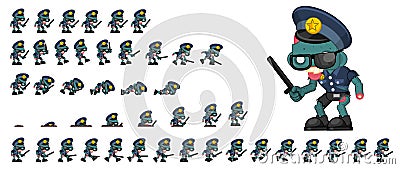 Animated Zombie Character Sprites Vector Illustration