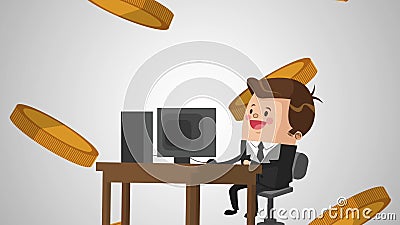 Animatie van het zakenman de uitvoerende beeldverhaal HD royalty-vrije illustratie Animatie van het zakenman de uitvoerende beeldverhaal HD royalty-vrije illustratie