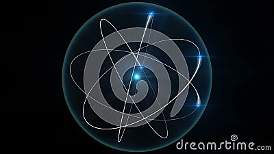 Animation of atom 3d model stock footage. Video of light - 204349934