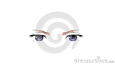 Animation of Beautiful Cartoon Anime Eyes. Blinking, Blinking One Eye.  White and Green Background. Sketch Stock Footage - Video of iris, face:  202377952