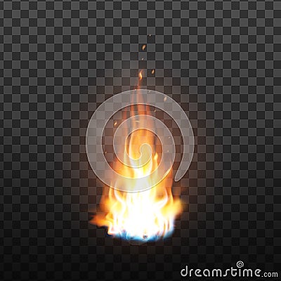 Animation Burning Fire With Sparks Effect Vector Vector Illustration