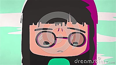 Animation Of Crying Girl Cartoon Character With Dark Hair And Glasses Which Is Getting Angry Close Up Stock Footage Video Of Animations Hard Animation Of Crying Girl Cartoon Character With Dark Hair And Glasses Which Is Getting Angry Close Up Stock Footage Video Of Animations Hard
