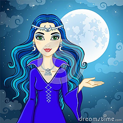 Animation cute witch Vector Illustration