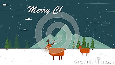 Animation of deer Christmas for merry Christmas Stock Photo