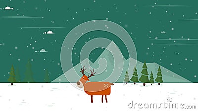 Animation of deer Christmas for merry Christmas Stock Photo