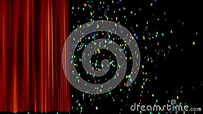 Rote Vorhang Offnung Am Konzertscheinwerfer Stock Footage Video Von Leuchten Kunst 64934534