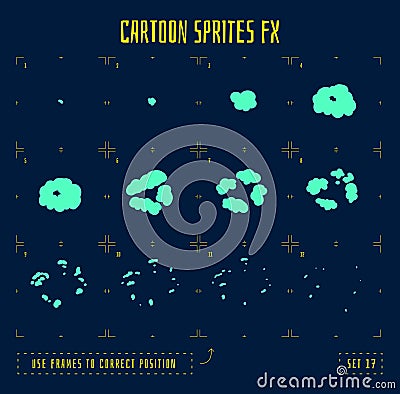 Animation frames or smoke sprites Vector Illustration