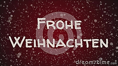 Animation Frohe Weihnachten Frohe Weihnachten Auf Deutsch Fallenden Schnee Roter Hintergrund Stock Video Video Von Familie Deutsch