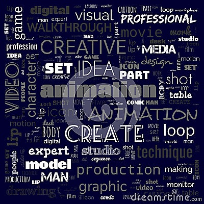 animation graphic, design, text word cloud, use for banner, painting, motivation, web-page, website background, t-shirt & shirt Cartoon Illustration