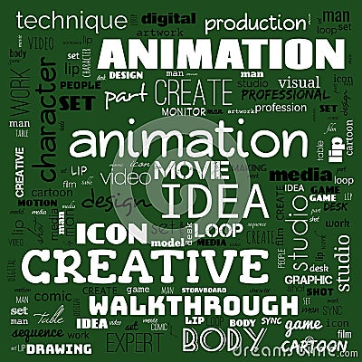 animation graphic, design, text word cloud, use for banner, painting, motivation, web-page, website background, t-shirt & shirt Cartoon Illustration
