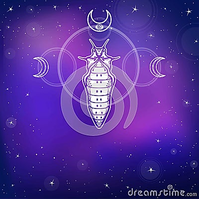 Animation larva of an insect. Vector Illustration