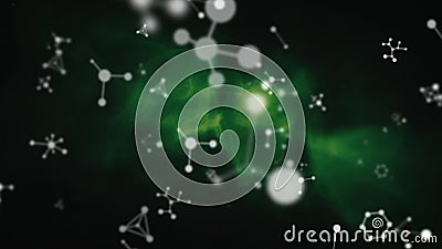 Animation of Molecules Spinning on Green Background Stock Video - Video of  digital, internet: 223522447