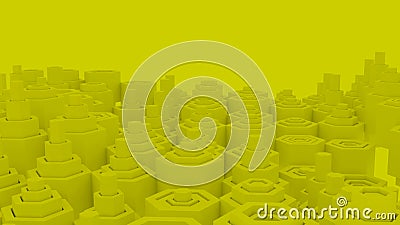 Animation of moving cylinders of different size in a wave monochrome pattern. Design. Seamless loop up and down motion Stock Photo