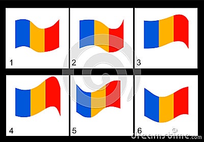 Animation of the Rumanian flag Stock Photo