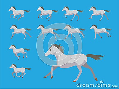 Animation Sequence Andalusian Running Cartoon Vector Illustration Vector Illustration