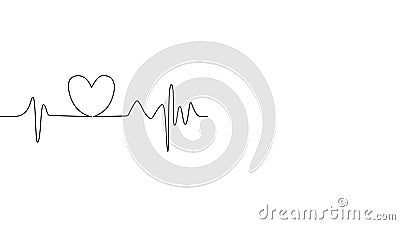 Animation Single Solid Line Art Cardiogram Anatomical Human Heart  Silhouette. Healthy Medicine and Love Concept One Sketch Outline Stock  Footage - Video of curve, diagnosis: 185637832