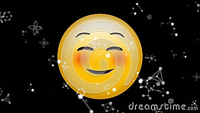 Animation of Smile Emoji Icon with Falling Confetti on Black Background  Stock Footage - Video of falling, people: 223455934
