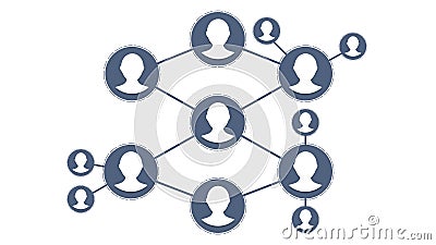 Animation of social communications. The relationship of people between each other. Social concept Stock Photo