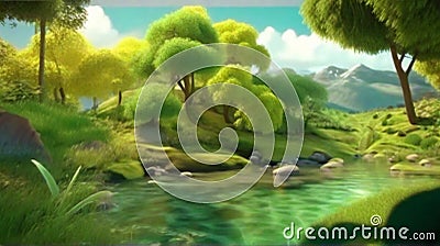 Animation on the theme of nature, natural landscapes and ecology Stock Photo