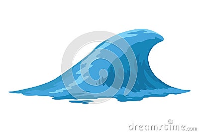 Animation water wave frame. Water splash for animation and visual effects. Sea or ocean wave with drops or splatters Vector Illustration