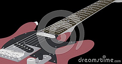 An Animation Which Shows An Electric Guitar Made In A Cartoonish Style