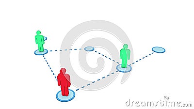 Animazione delle figure del bastone degli uomini che ottengono collegate Concetto di vendita della filiale illustrazione di stock Animazione delle figure del bastone degli uomini che ottengono collegate Concetto di vendita della filiale illustrazione di stock