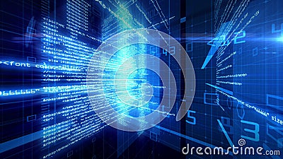 Animazione 4K di tecnologia digitale di codice di dati Animazione 4K di tecnologia digitale di codice di dati