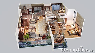animação 3d da planta baixa home isométrica ilustração stock animação 3d da planta baixa home isométrica ilustração stock