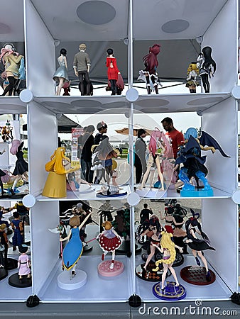 Anime Figurines show case in the first Chinese Anime Fiesta Toronto, Canada Editorial Stock Photo