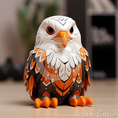 Anime-inspired Stylized Eagle Figurine With Precision Painting Stock Photo