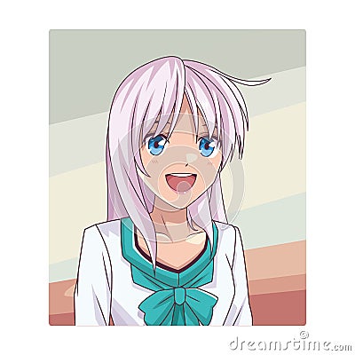 Anime manga girl Vector Illustration