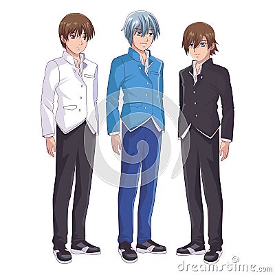 Anime manga men Vector Illustration