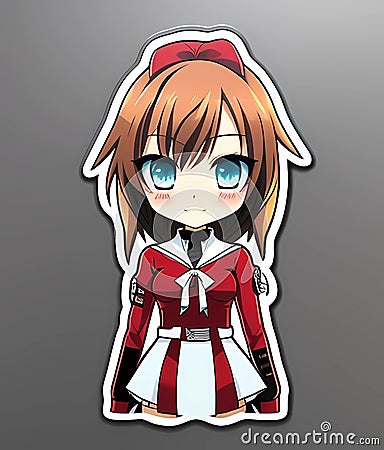 Anime Stickers cute girl Stock Photo